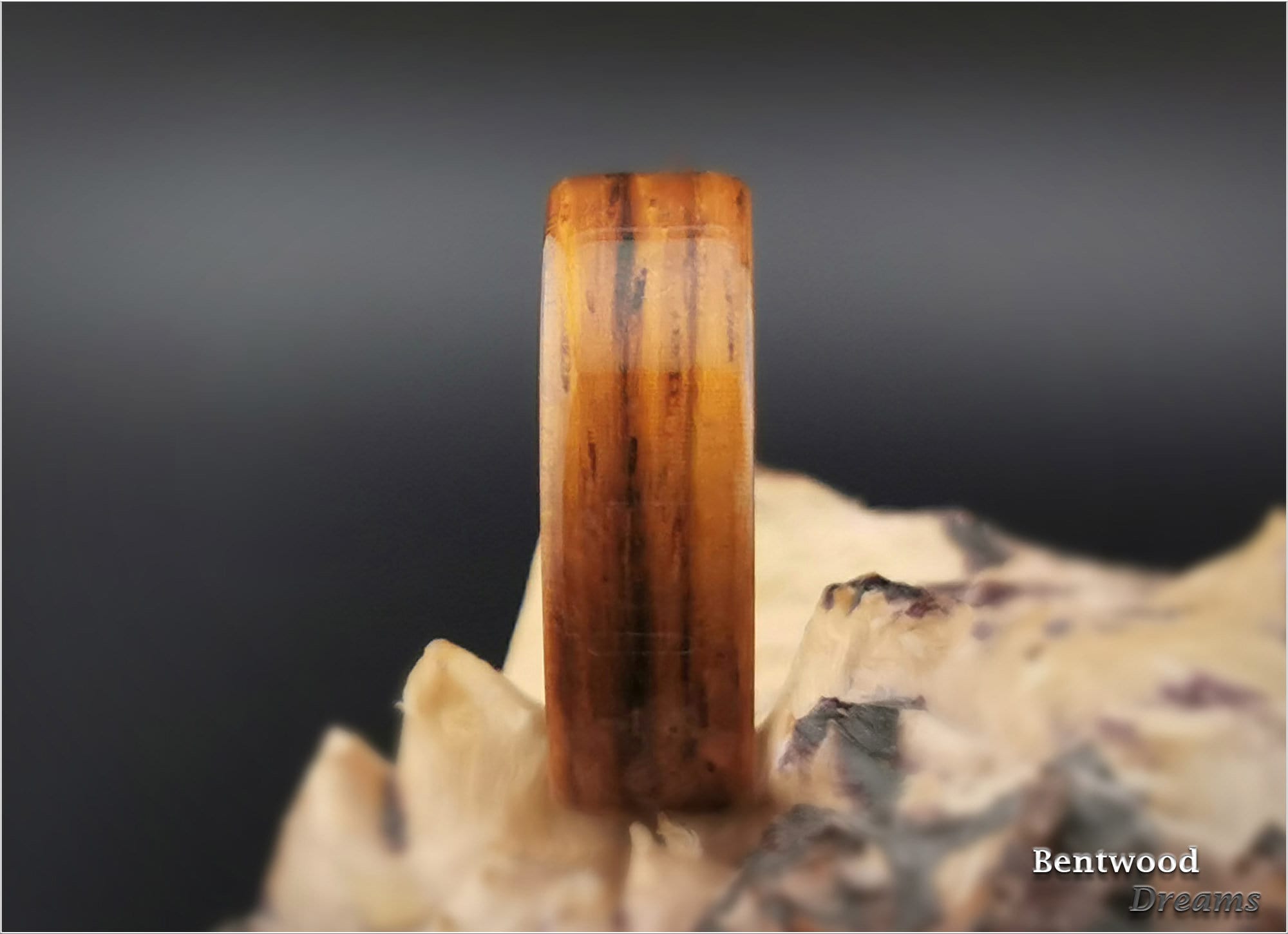 Bentwood Ring: Honduran Rosewood, Deer Antler core