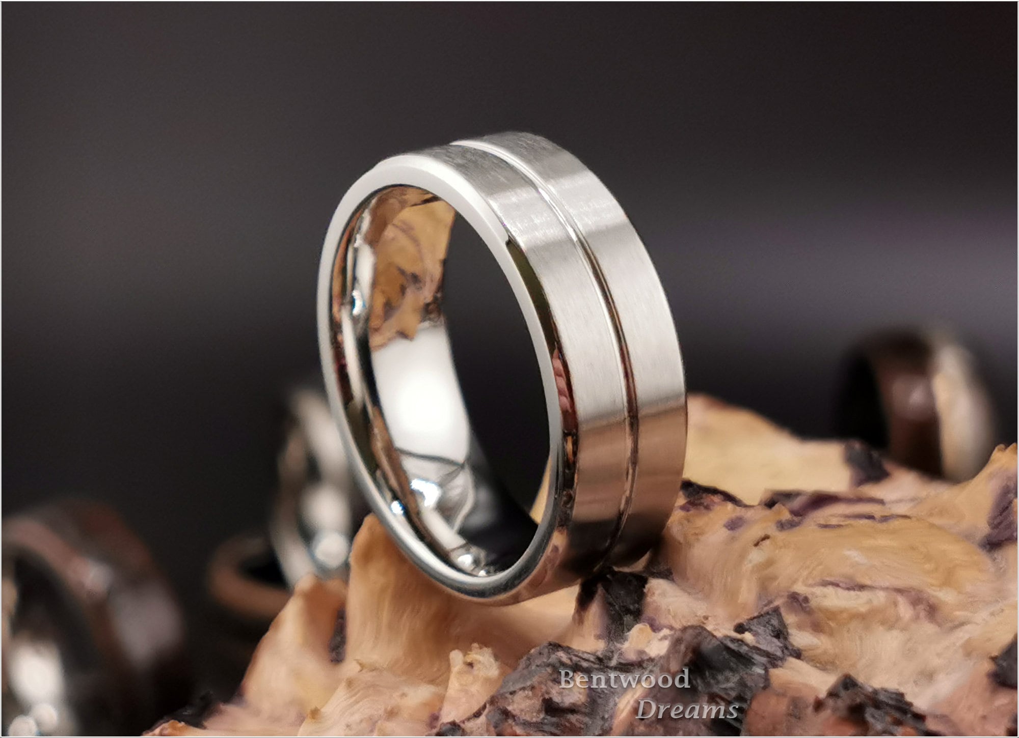 Satin Brushed 8mm Cobalt Chrome Ring - metal ring