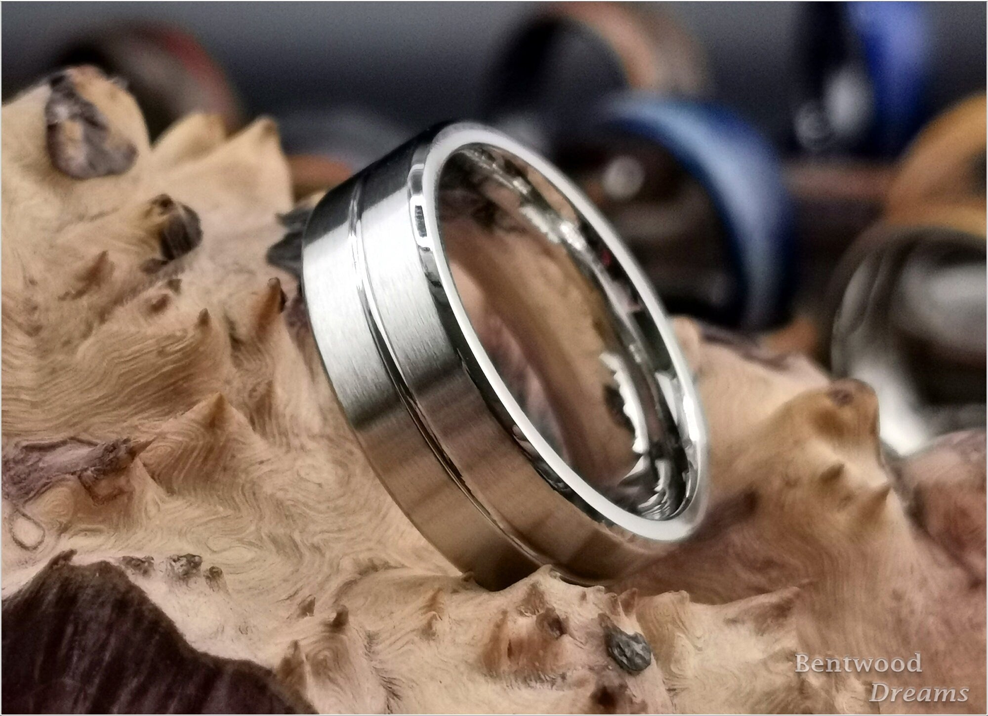 Satin Brushed 8mm Cobalt Chrome Ring - metal ring