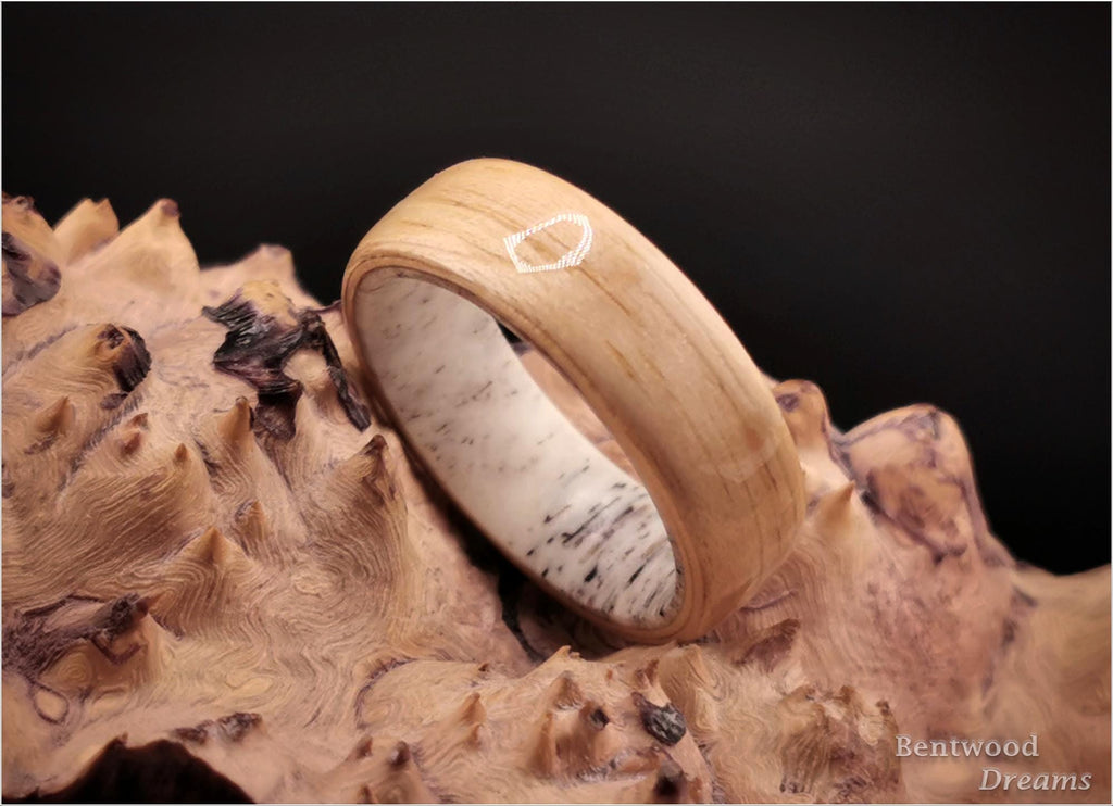 Bentwood Ring: Hickory, Deer Antler core