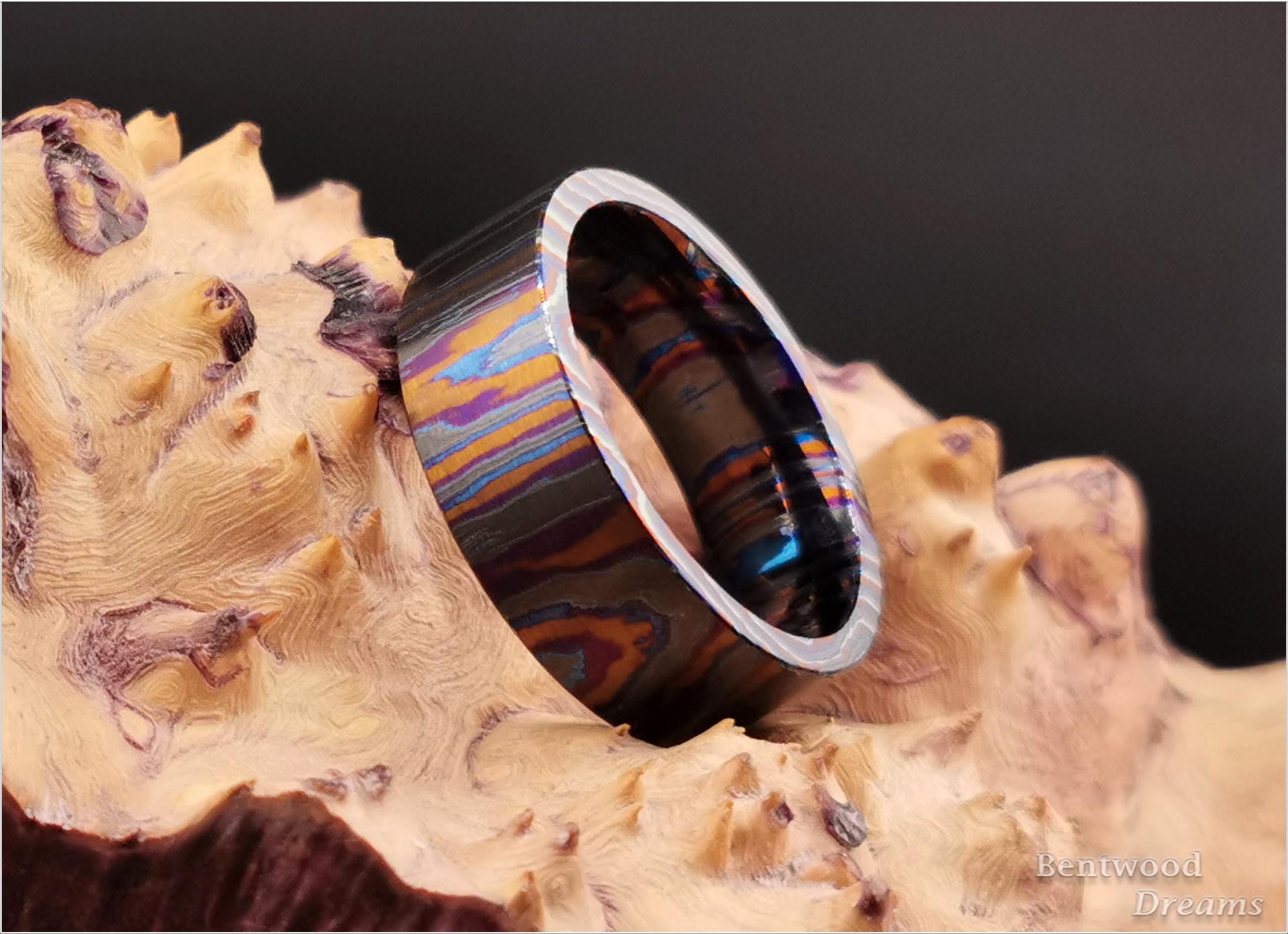 Zirconium-Titanium Damascus Ring (ZircuTi)