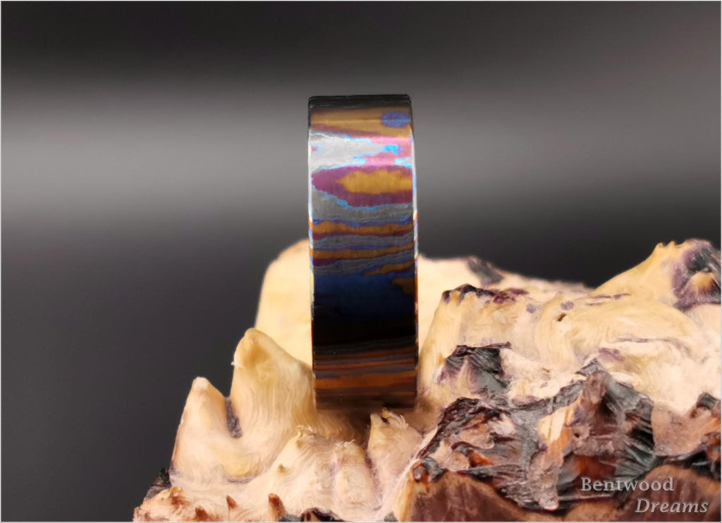 Zirconium-Titanium Damascus Ring (ZircuTi)
