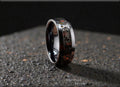 Black Titanium Ring, Campo del Cielo Meteorite and Lab Opal Inlay