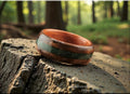Claro Walnut Burl Bentwood Ring: Buddstone Inlay, Plum Wood Core
