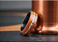 Bentwood Ring: Fiddleback Kotibe, inlaid Plesiosaurus Bone, Carbon Fiber core