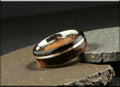 Bentwood Ring: Ziricote, offset inlaid Sterling Silver, Polished Titanium core, wood ring