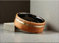 Bentwood Ring: Brownheart Beech, Sterling Silver, Polished Black Ceramic core