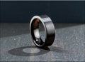 Classic Brushed Black Titanium Band - traditional metal ring