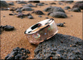 Sterling Silver Ring, inlaid Japanese White Abalone, metal ring