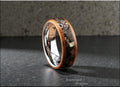 Meteorite Bentwood Ring: Okoume Wood, Abalone Inlay, Tungsten Core