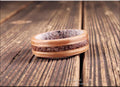 Bentwood Ring: Olive Ash, inlaid Brontotherium Bone, Deer Antler core