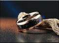 Niobium Ring: inlaid Gibeon Meteorite, Australian Black Opal, and Azurite, Rare Earth Metal