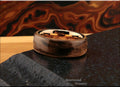 Bentwood Ring: Rustic French Walnut, Rose Gold Tungsten Carbide core, wood ring