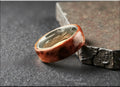 Bentwood Ring: Redwood Super Burl, Damascus Steel core