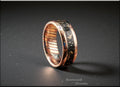 Mokume Gane Ring: inlaid Meteorite and M41 Walker Bulldog Tank shavings