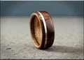 Claro Walnut Burl Bentwood Ring: Sterling Silver Inlay, Paldao Core