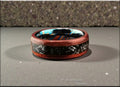 Bentwood Ring: Figured Etimoe, inlaid Aletai Meteorite, Timascus core - wood ring