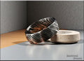 Hammered Black Damascus Steel Ring