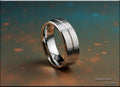Satin Brushed 8mm Cobalt Chrome Ring - metal ring