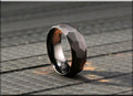 Hammered Brushed Black Zirconium Band - hammered metal ring