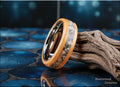 Bentwood Ring: Hickory, inlaid Blueberry Jasper, Tungsten Carbide core, wood ring