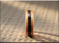 Wild Cherry Bentwood Ring: Black Ceramic Core, Copper Tru-Stone Inlay