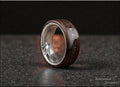 Bentwood Ring: Smoked Etimoe, Glorieta Mountain Meteorite, Damascus Steel core, wood ring