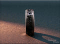 Bentwood Ring: Grey Birdseye Maple, inlaid Carborundum, Polished Black Ceramic core, wood ring
