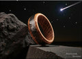 Bentwood Ring: Whisky Barrel, inlaid Odessa Meteorite, wood ring