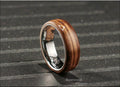 Bentwood Ring: Zebrano, polished White Tungsten core