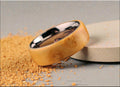 Bentwood Ring: Rare Nutmeg Burl, Polished Titanium core, wood ring
