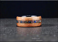 Bentwood Ring: Brownheart Beech, inlaid UV Reactive Cadillac Ranch ('Cadilite'), Black Ceramic core