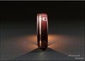Bentwood Ring: Purpleheart, offset inlaid Sterling Silver, Polished Titanium core, wood ring