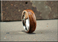 Tiger Etimoe Bentwood Ring: Petrified Wood Inlay, Titanium Core