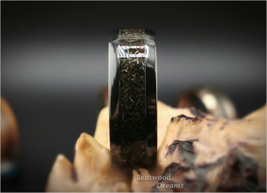 Seymchan Meteorite Ring, Zirconium Core, Handmade Metal Ring