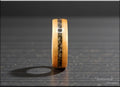 Bentwood Ring: Rustic Chestnut, inlaid Allosaurus Bone, Polished Copper core, Quick Ship