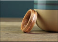 Spalted Maple Bentwood Ring, inlaid Copper Wire, Whisky Barrel core, wood ring