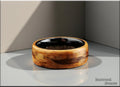 Bentwood Ring: Marbled Zebrano, Polished Black Ceramic core