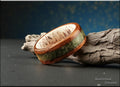 Bentwood Ring: Circassian Walnut, inlaid Vesuvianite (Californite), Deer Antler core, wood ring