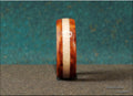 Bentwood Ring: Amboyna Burl, inlaid Figured Sycamore, Black Ceramic  core