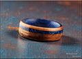 Mangowood Bentwood Ring: Azurite Inlay, Box Elder Core