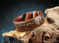 Bentwood Ring: Imbuya Pommele, inlaid Cadillac Ranch ('Cadilite'), Multi-colour wood core