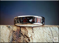 Cobalt Chrome Ring, inlaid Vintage Fordite, Metal Ring