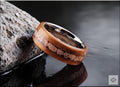Bentwood Ring: Teak, inlaid Plesiosaurus Bone, Tungsten carbide core, wood ring